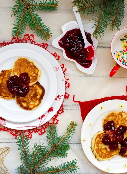 Pancakes with pears — Stock Photo, Image