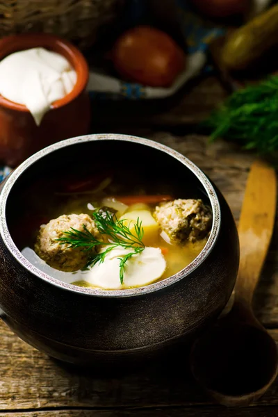 Rassolnik, sopa russa tradicional — Fotografia de Stock