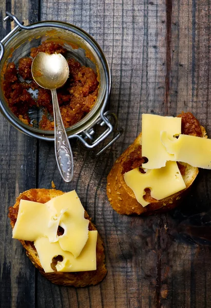 Sandwiches with  cheese — Stock Photo, Image