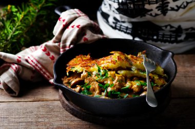 patates galett draised sığır eti ile