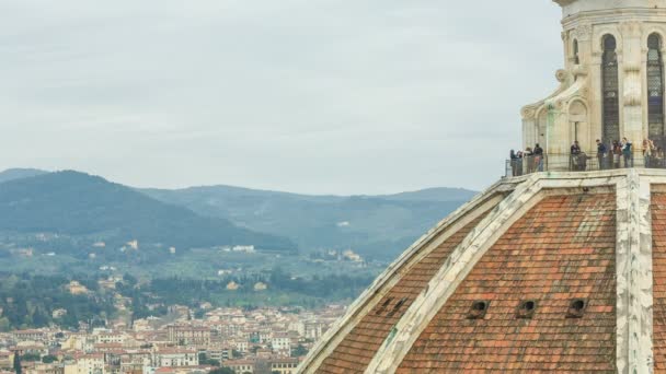 Vista sobre - Catedral de Santa Maria dei Fiore — Vídeo de stock