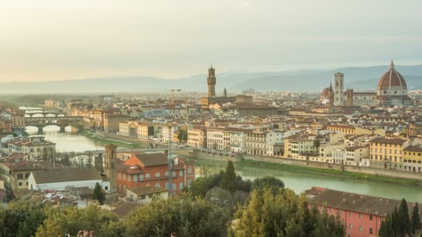 Florencie, brzy ráno, Itálie — Stock video