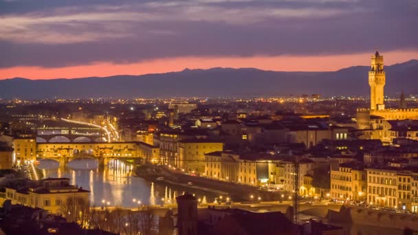 Florence vroeg in de ochtend, Italië — Stockvideo