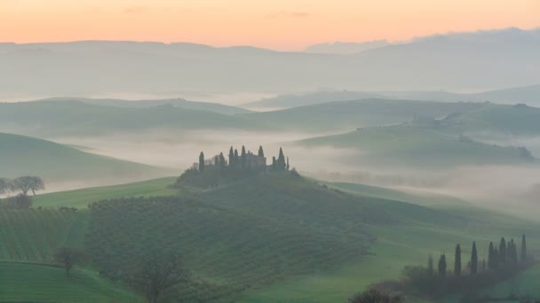 Widok na wzgórza Toskanii, Włochy — Wideo stockowe