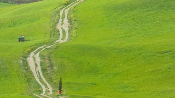 イタリアにあるトスカーナのなだらかな丘陵のビュー — ストック動画