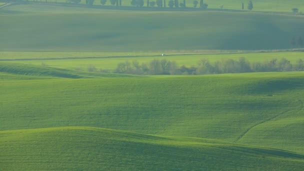 Pohled na zvlněných kopců Toskánsko, Itálie — Stock video