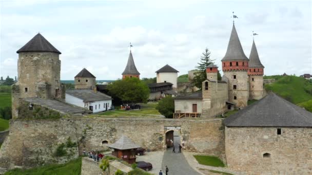 Vue Aérienne Château Kamianets Podilskyi Ukraine — Video