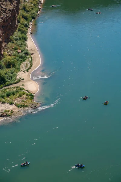 View Navajo Bridge Tourists Rafting Colorado River Arizona Usa — Stock Photo, Image