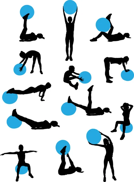 Frau pilates Workout — Stockvektor