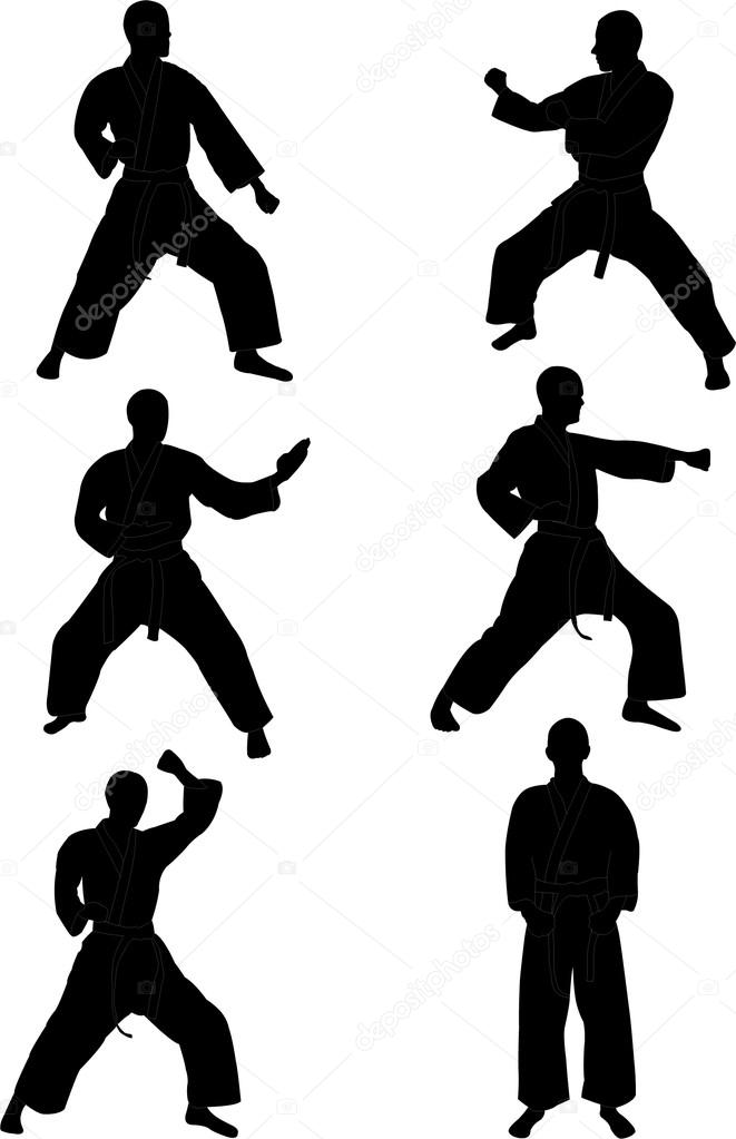 karate silhouettes