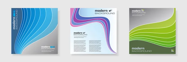 Modernes Abstraktes Geometrisches Cover Set Coole Farbverläufe Formen Die Komposition — Stockvektor