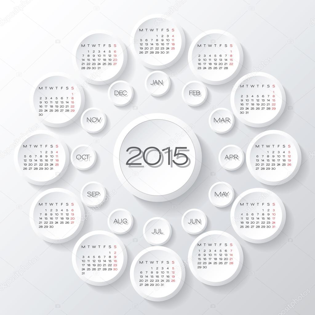 Calendar 2015 vector desing