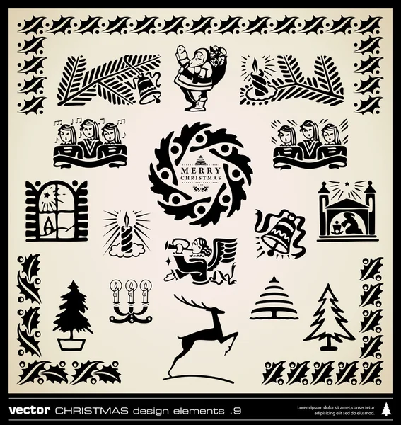Navidad decoración colección vector . — Archivo Imágenes Vectoriales