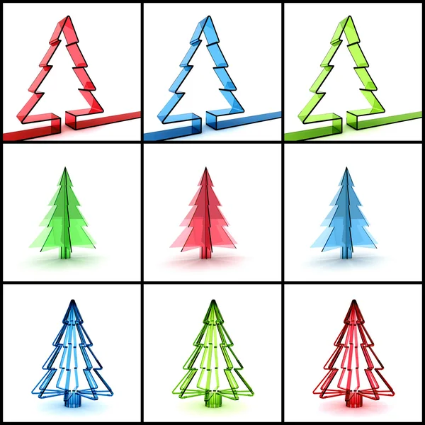 Concepto de árbol de Navidad 3D — Foto de Stock