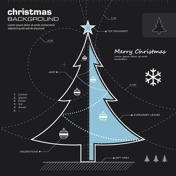 Árbol de Navidad diseño vector fondo — Archivo Imágenes Vectoriales