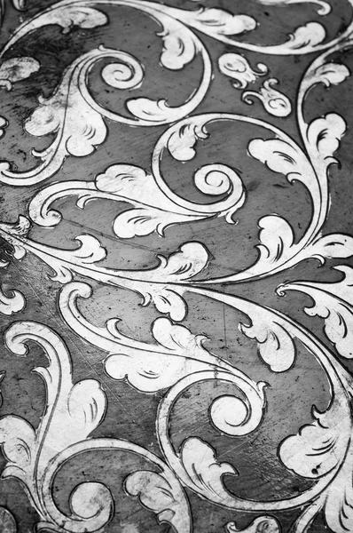 Gold flourish design. Black and white. — Stock Photo, Image