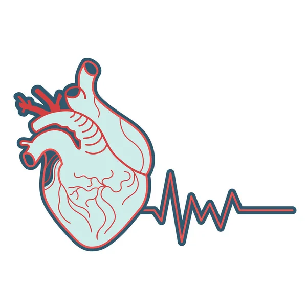 Logotipo Coração Hipertensão Cardíaca Ilustração Esquemática Médica — Fotografia de Stock