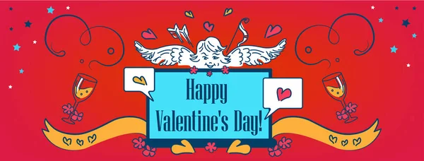 Feliz Día San Valentín Página Facebook Portada Del Sitio Web — Foto de Stock