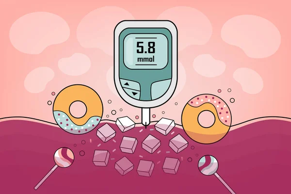 Ilustrasi Medis Diabetes Penyakit Kronis Dan Metabolik Oleh Peningkatan Kadar — Stok Foto