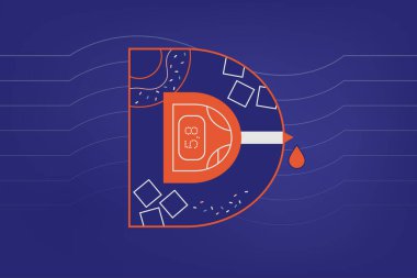 Diyabet taşıyıcı soyut illüstrasyon, yüksek kan şekeri seviyeli metabolik hastalık. Şeker testi, karikatür, mavi arkaplanda çizgi sanatı kontrol ediliyor