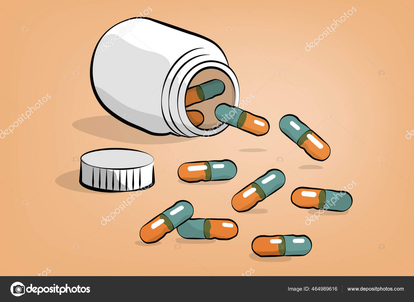 Medicamentos, comprimidos e cápsulas definem ícones isolados dos desenhos  animados. vários remédios, frascos de vidro