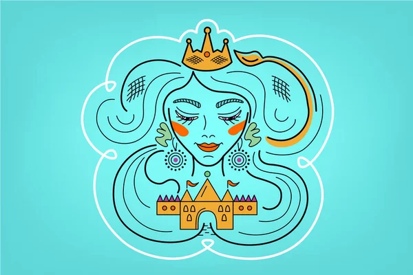황도대 포스터 증후군을 소녀의 여왕의 왕관을 꿈꾸는 — 스톡 사진