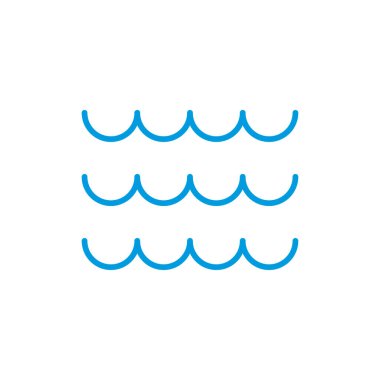 Dalgalar dolusu su. Deniz, okyanus ya da nehir kavramı. Vektör illüstrasyonu