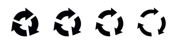 Geri dönüşüm simgeleri beyaz arkaplanda izole edildi. Çöp ve atık geri dönüşüm konsepti. Vektör illüstrasyonu