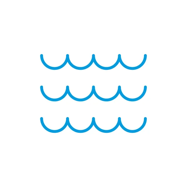 Dalgalar dolusu su. Deniz, okyanus ya da nehir kavramı. Vektör illüstrasyonu