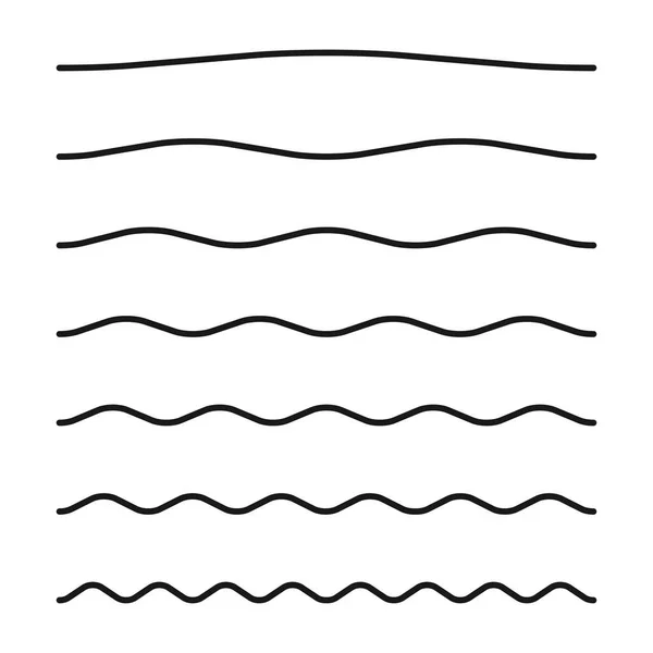 Vagues d'eau réglées. Concept de mer, d'océan ou de rivière. Illustration vectorielle — Image vectorielle