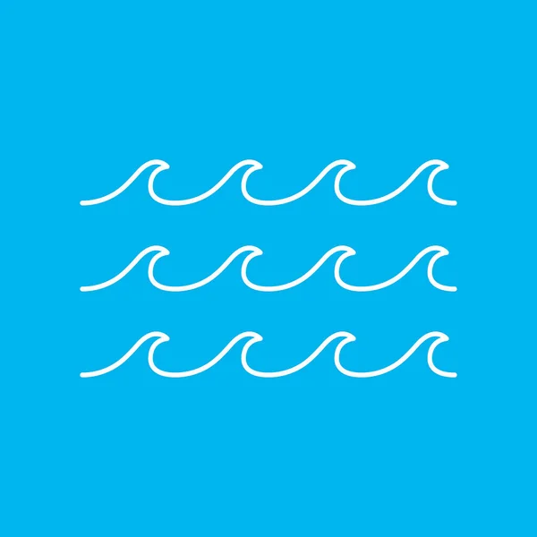 Dalgalar dolusu su. Deniz, okyanus ya da nehir kavramı. Vektör illüstrasyonu