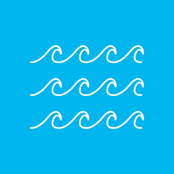 Dalgalar dolusu su. Deniz, okyanus ya da nehir kavramı. Vektör illüstrasyonu