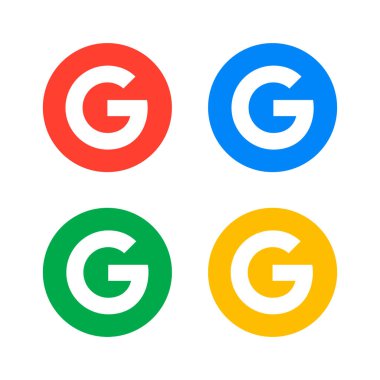 HAISYN, UKRAINE - APRIL 2, 2021: Google icons set. Search service. Vector illustration