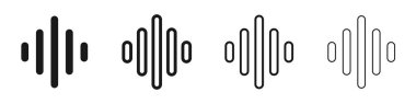 Equalizer waves. Sound waves set isolated on white background. Sound or music concept. Vector illustration