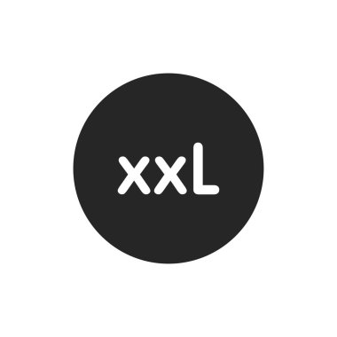 Clothes size icon isolated on white background. XXL size. Vector illustration