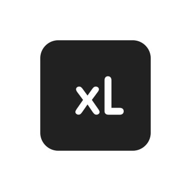 Clothes size icon isolated on white background. XL size. Vector illustration