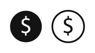 Dollar coins icons isolated on white background. Finance and business concept. Vector illustration