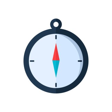 Compass isolated on white background. A tool for navigating and orienting a location. Vector illustration in flat style