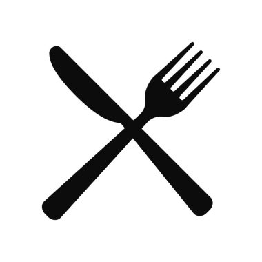 Cutlery icon isolated on white background. Fork and knife. Vector illustration