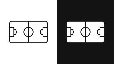 White and black soccer field icon. Football concept. Vector illustration