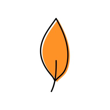 El yapımı sonbahar yaprağı beyaz arka planda izole edilmiş. Vektör illüstrasyonu