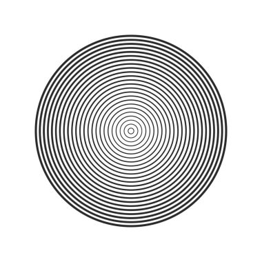 Beyaz arkaplanda izole edilmiş eş merkezli daire. Kan dolaşımı eş merkezli. Vektör illüstrasyonu.