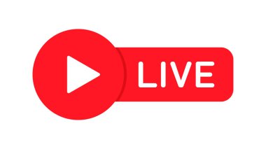 Isolated icon for streaming, live broadcast, blog, television, shows, live performances, news and various video content. Vector illustration