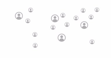 Sosyal ağ diyagramı animasyonu. Ağ bağlantısı. İşbirliği ve iletişim konsepti. Alfa kanalı. 4K