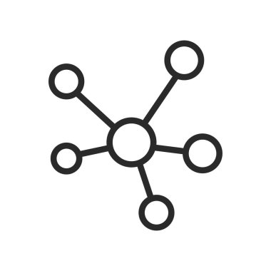 Sosyal ağ simgesi. Ağ bağlantısı. İşbirliği ve iletişim konsepti. Vektör illüstrasyonu