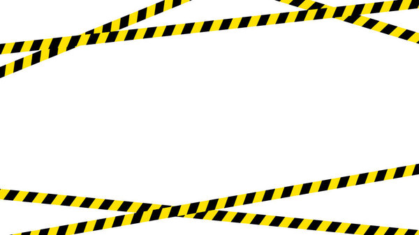 Set of warning tapes isolated on white background. Barricade tapes. Accident or danger warning. Vector illustration