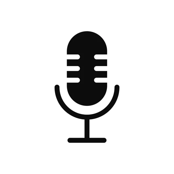 Beyaz arkaplanda izole edilmiş mikrofon simgesi. Ses konsepti, karaoke, ses kaydı ve vokal. Vektör illüstrasyonu