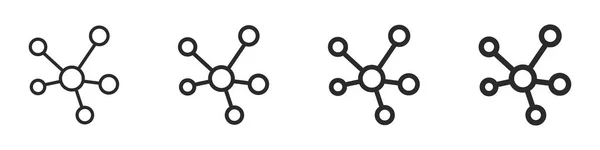 Set Icone Dei Social Network Connessione Rete Concetto Cooperazione Comunicazione — Vettoriale Stock