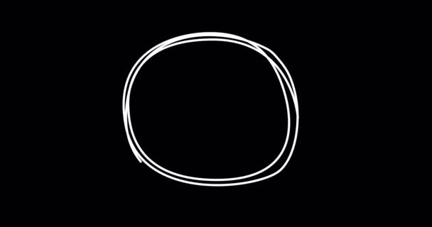 Анимация эскиза нарисованного вручную круга. 4К анимация. Альфа-Шанель — стоковое видео