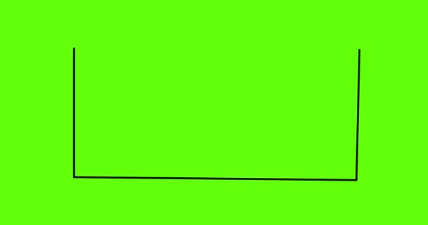 Анимация эскиза ручной работы квадрата. 4К анимация. Зеленый экран — стоковое видео